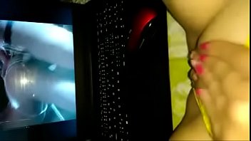 Slavic milf masturbates herself while watching porn after work
