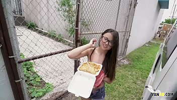 Asian Spinner Lulu Chu Fucked for Money and Food in a moving van