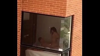 Couple caught fucking through window