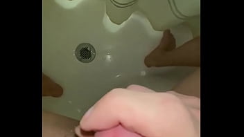 Slow mo cumming in the shower