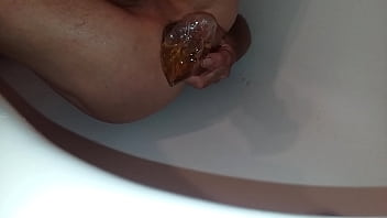 Squeeze 750mL Bottle Of My Own ParT Piss In My Ass Enema In Tub, Before I See My BF